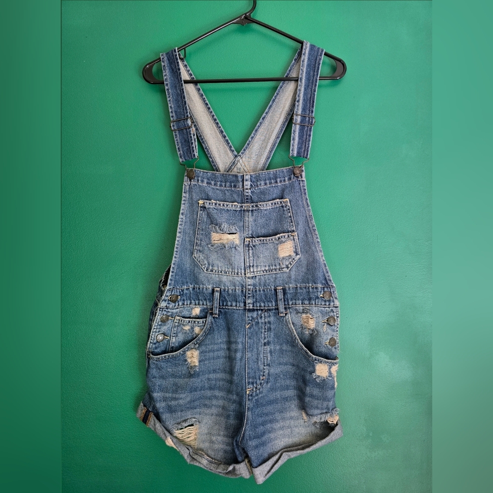 We The Free Distressed Shortalls
